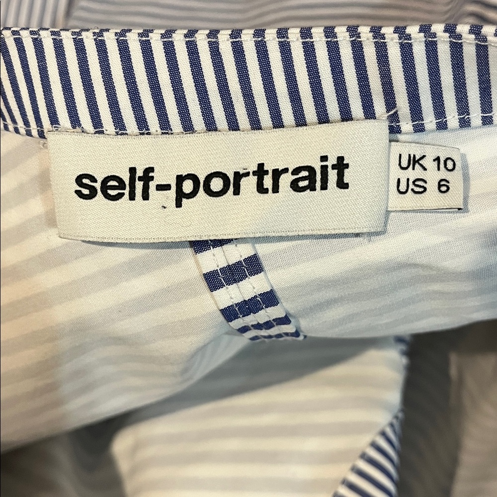 Self Portrait striped asymmetrical frill shirt - Picture 5 of 7
